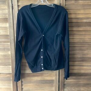 American Apparel Size women’s Small black v neck button down cotton cardigan